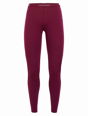 Cherry Icebreaker BodyfitZone™ Merino 200 Zone Thermal Leggings Women's Base Layers | AU 1864GSOL